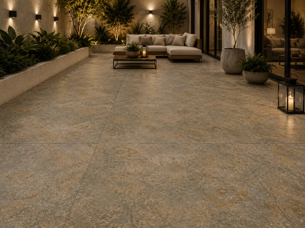 Tiles laid in a room